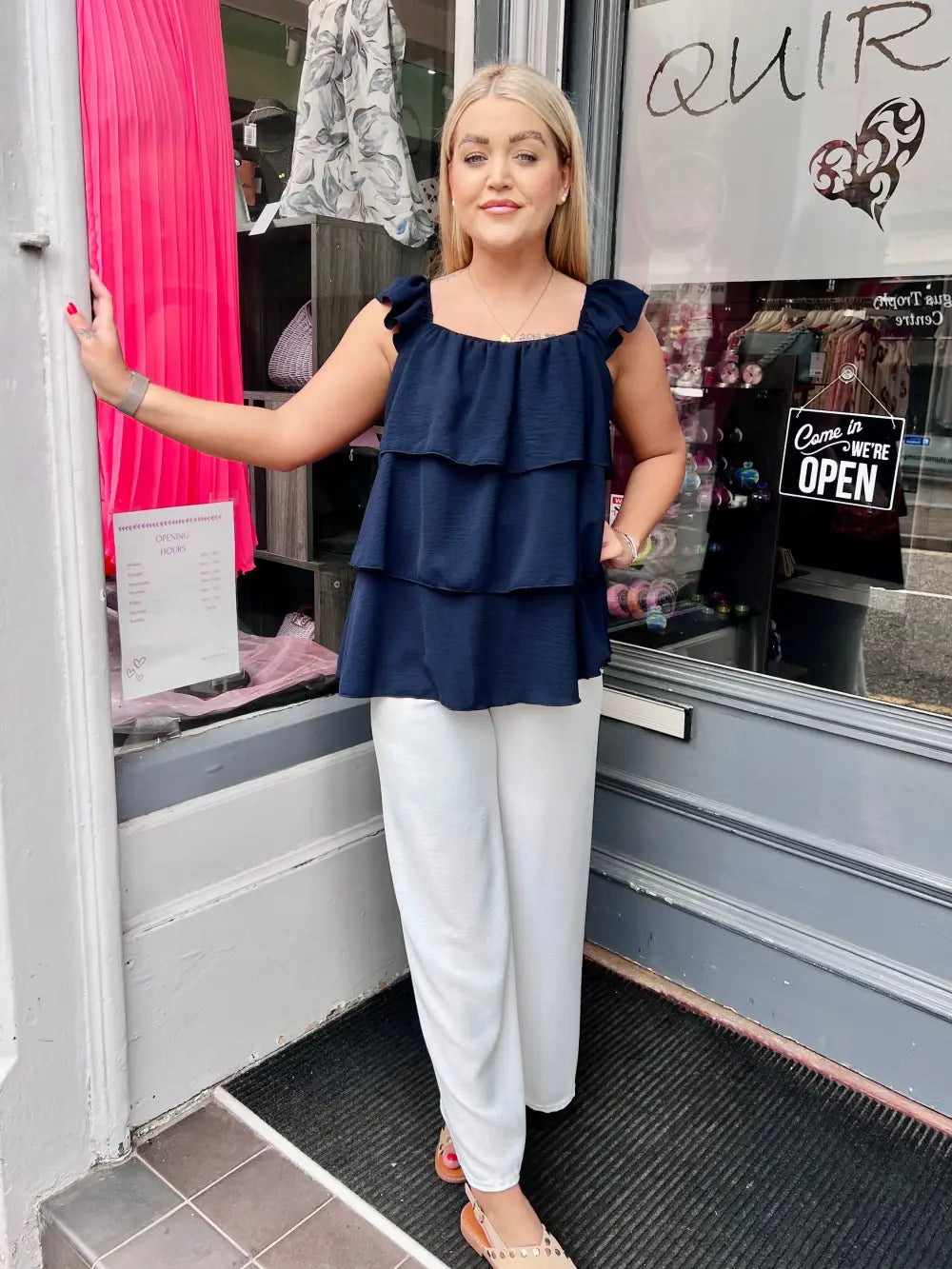 Lizzy Tiered Blouse NAVY