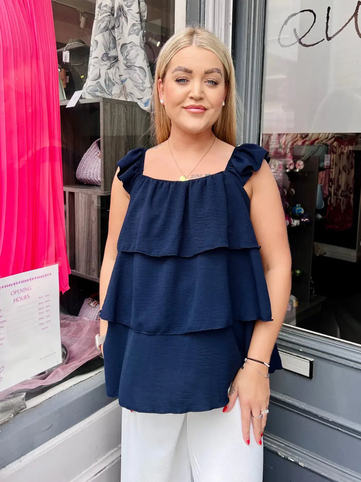 Lizzy Tiered Blouse NAVY