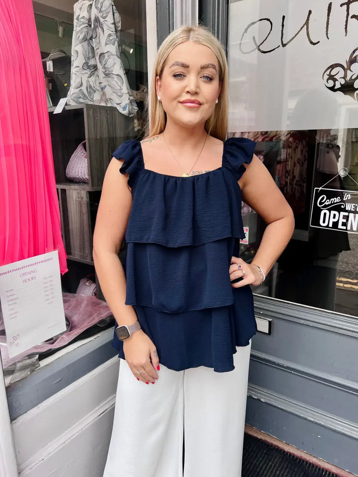 Lizzy Tiered Blouse NAVY