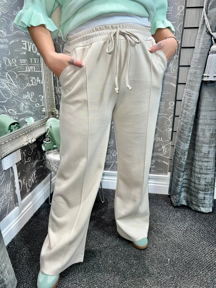 Lola Wide Leg Joggers BEIGE