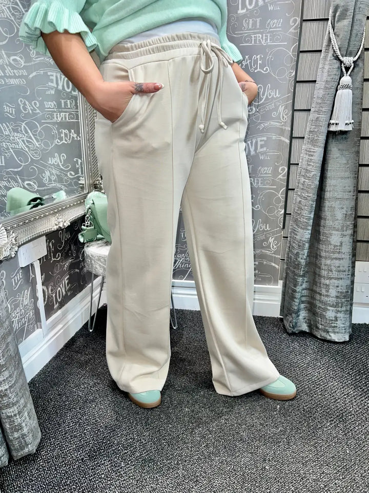 Lola Wide Leg Joggers BEIGE