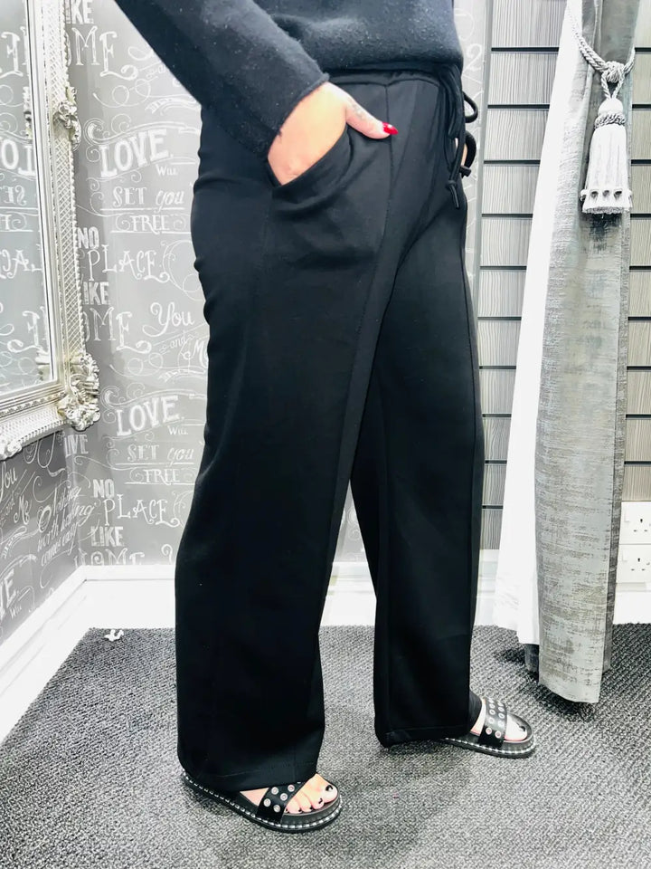 Lola Wide Leg Joggers BLACK