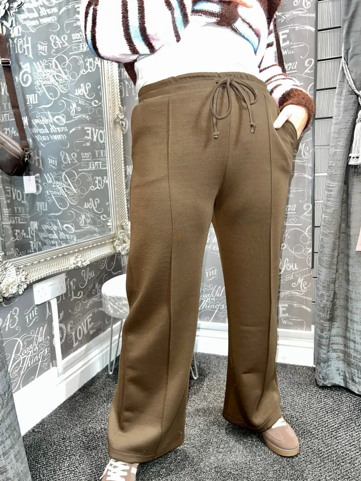Lola Wide Leg Joggers BROWN