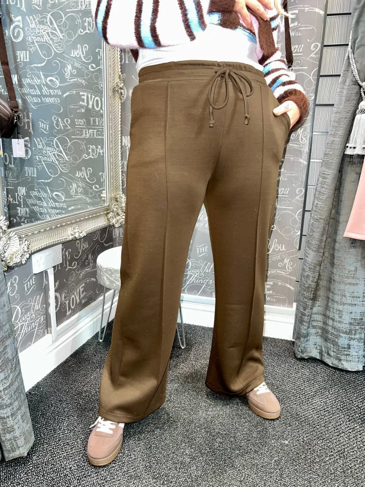 Lola Wide Leg Joggers BROWN