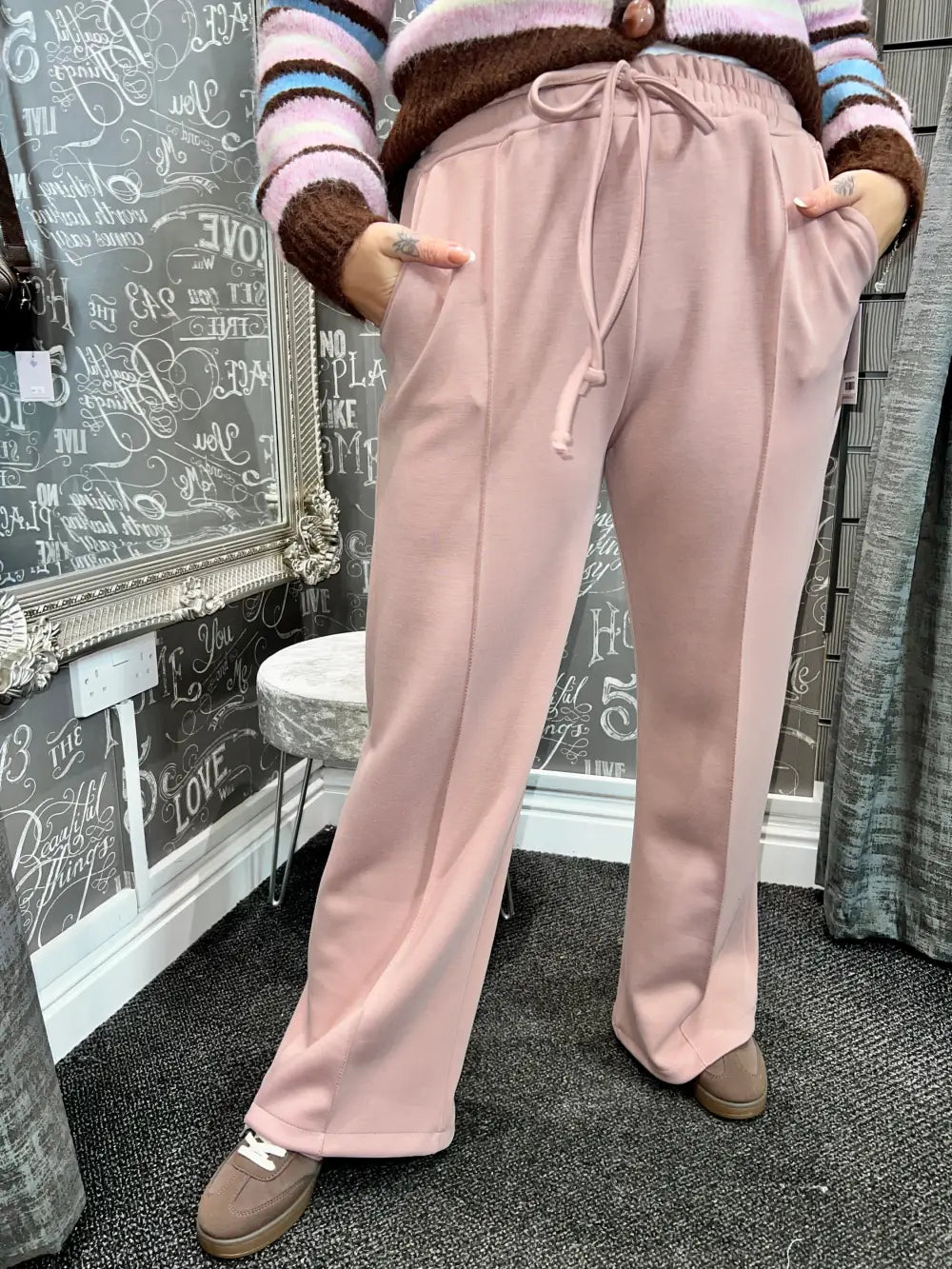 Lola Wide Leg Joggers DUSKY PINK