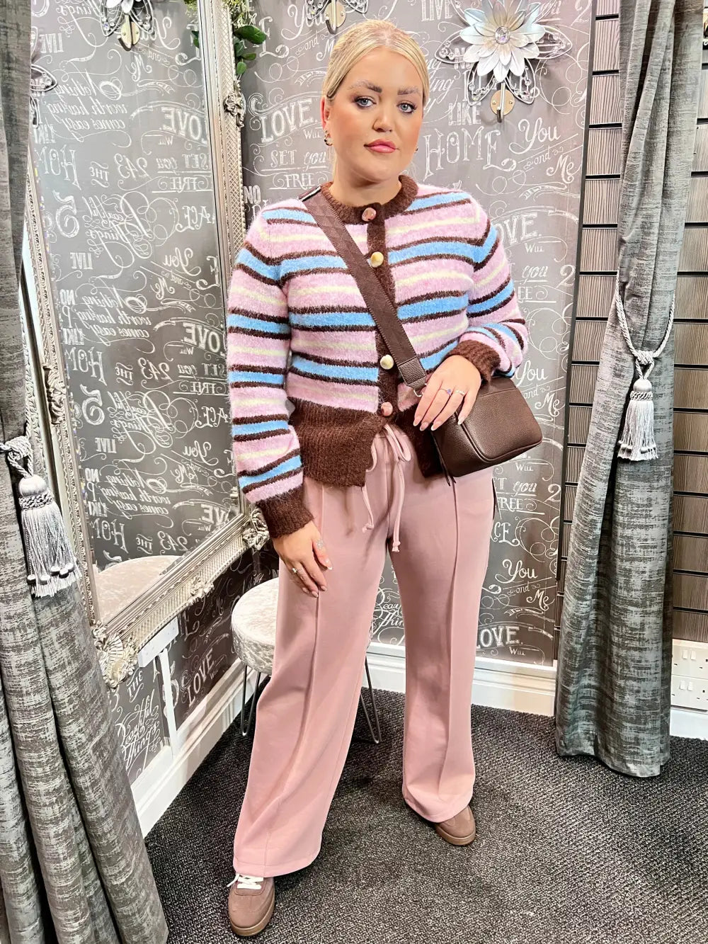 Lola Wide Leg Joggers DUSKY PINK