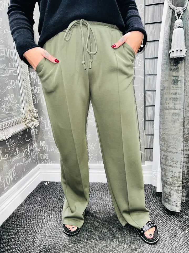 Lola Wide Leg Joggers KHAKI