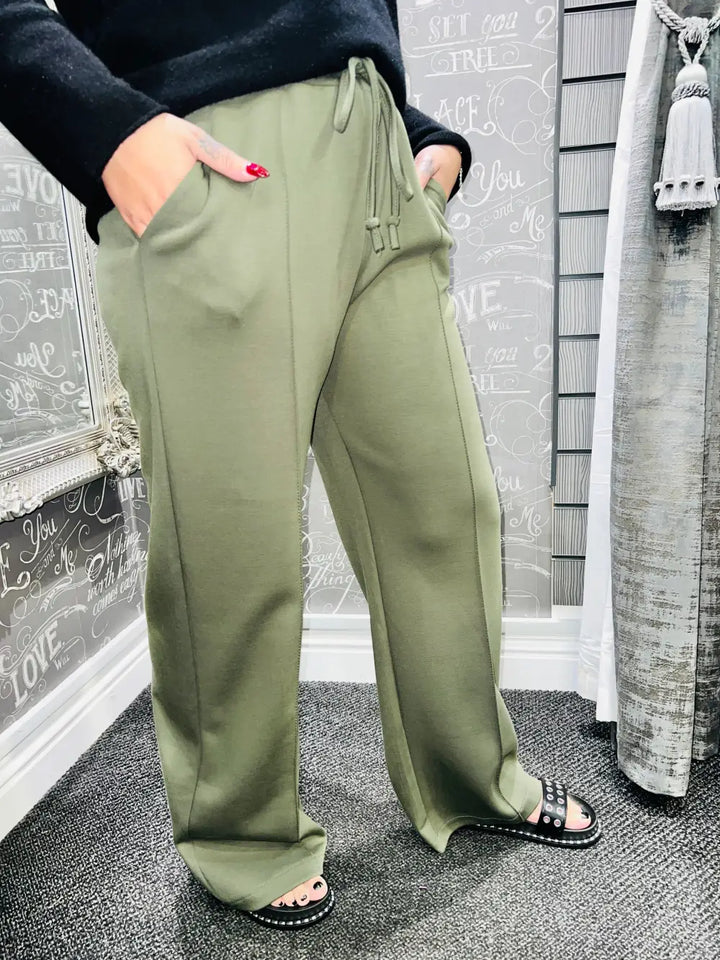 Lola Wide Leg Joggers KHAKI