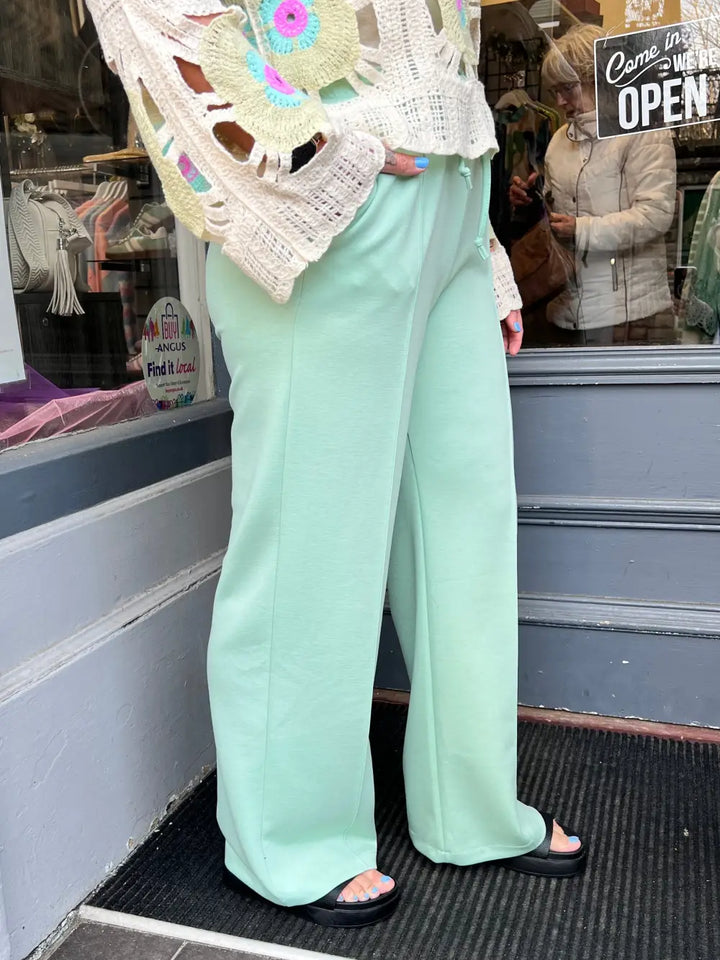 Lola Wide Leg Joggers MINT - Trousers