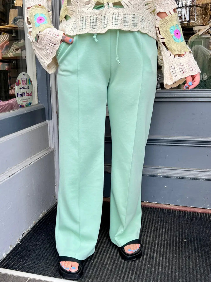 Lola Wide Leg Joggers MINT - Trousers