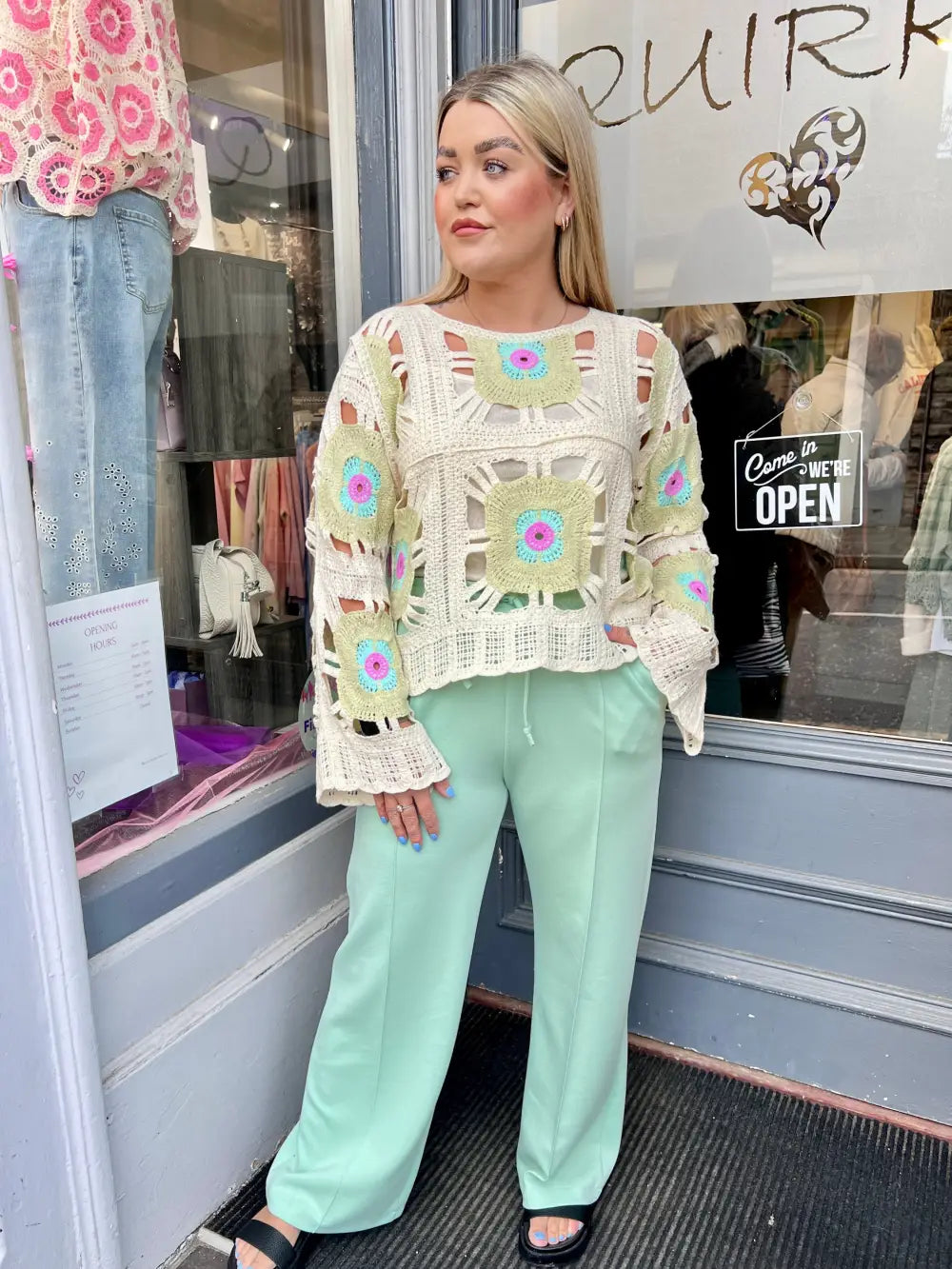 Lola Wide Leg Joggers MINT - Trousers