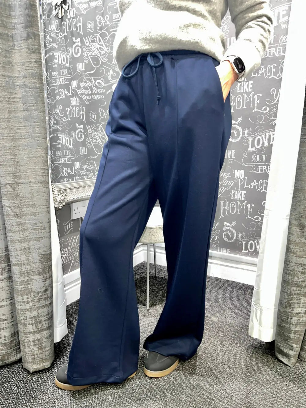 Lola Wide Leg Joggers NAVY
