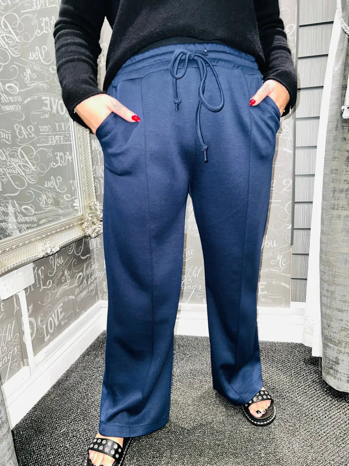 Lola Wide Leg Joggers NAVY