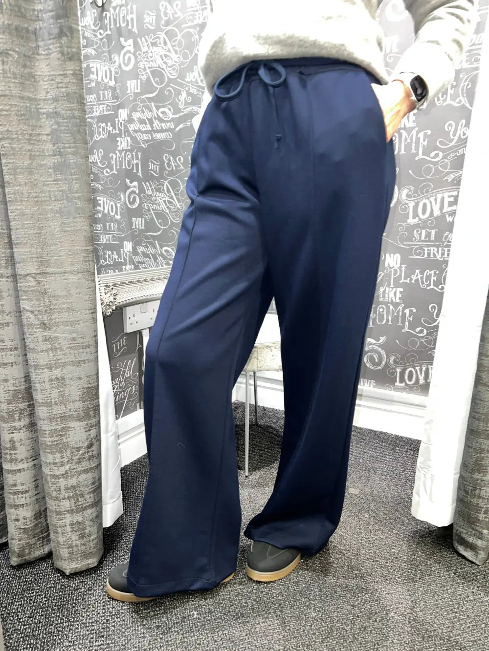 Lola Wide Leg Joggers NAVY