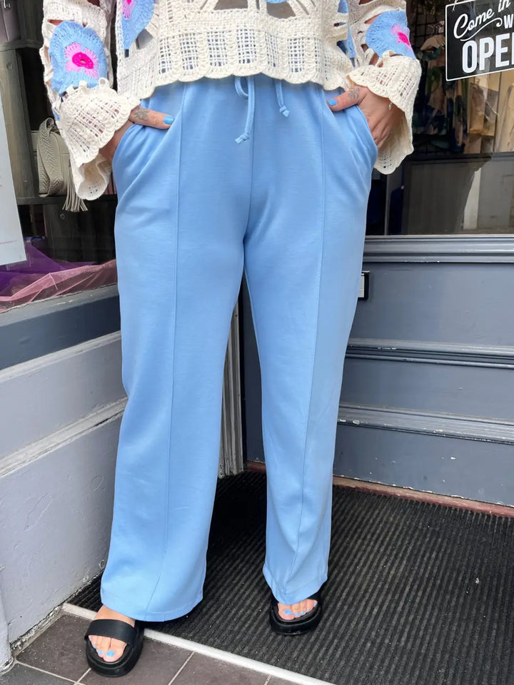Lola Wide Leg Joggers PALE BLUE