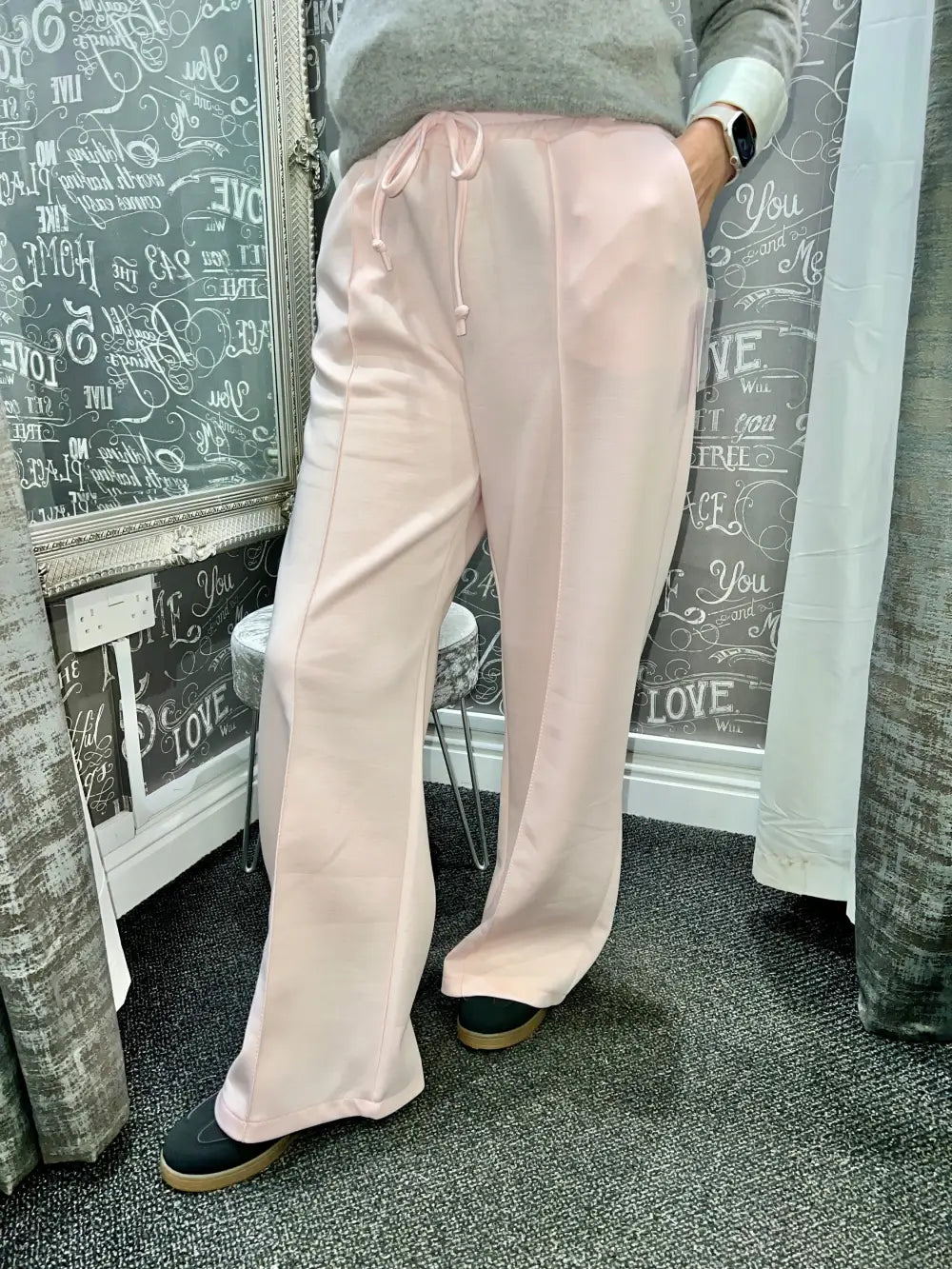 Lola Wide Leg Joggers PALE PINK