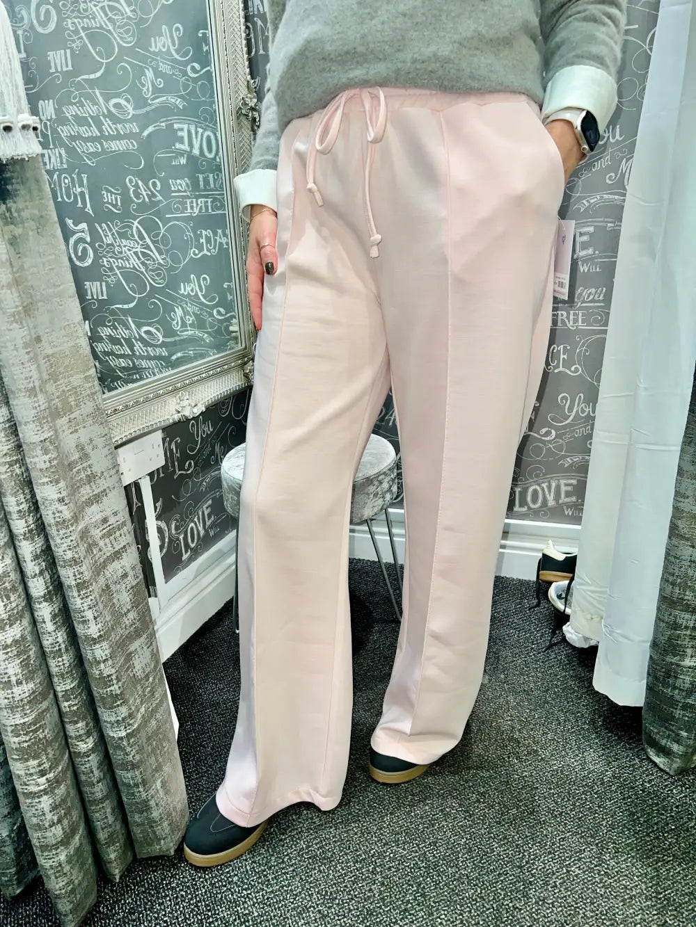 Lola Wide Leg Joggers PALE PINK