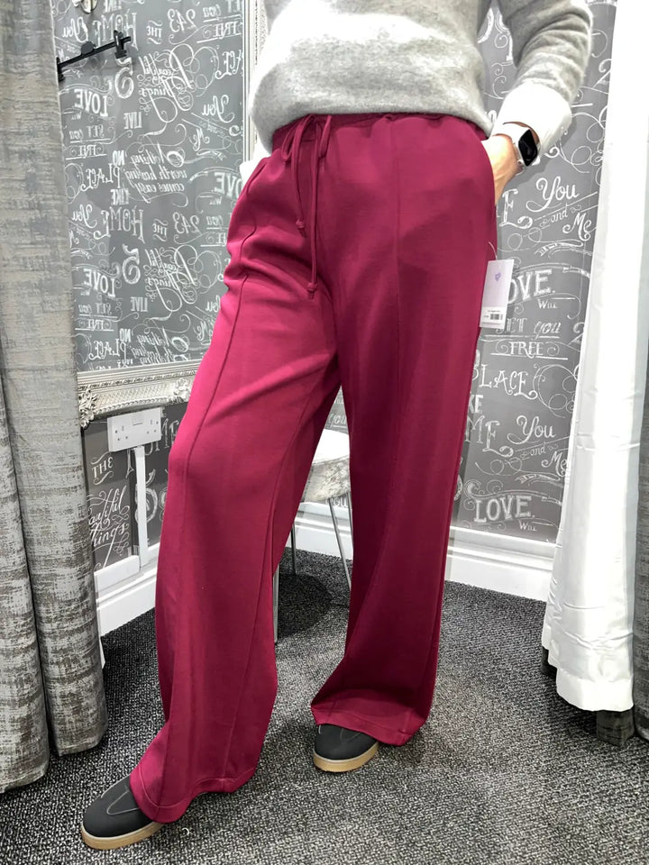 Lola Wide Leg Joggers WINE