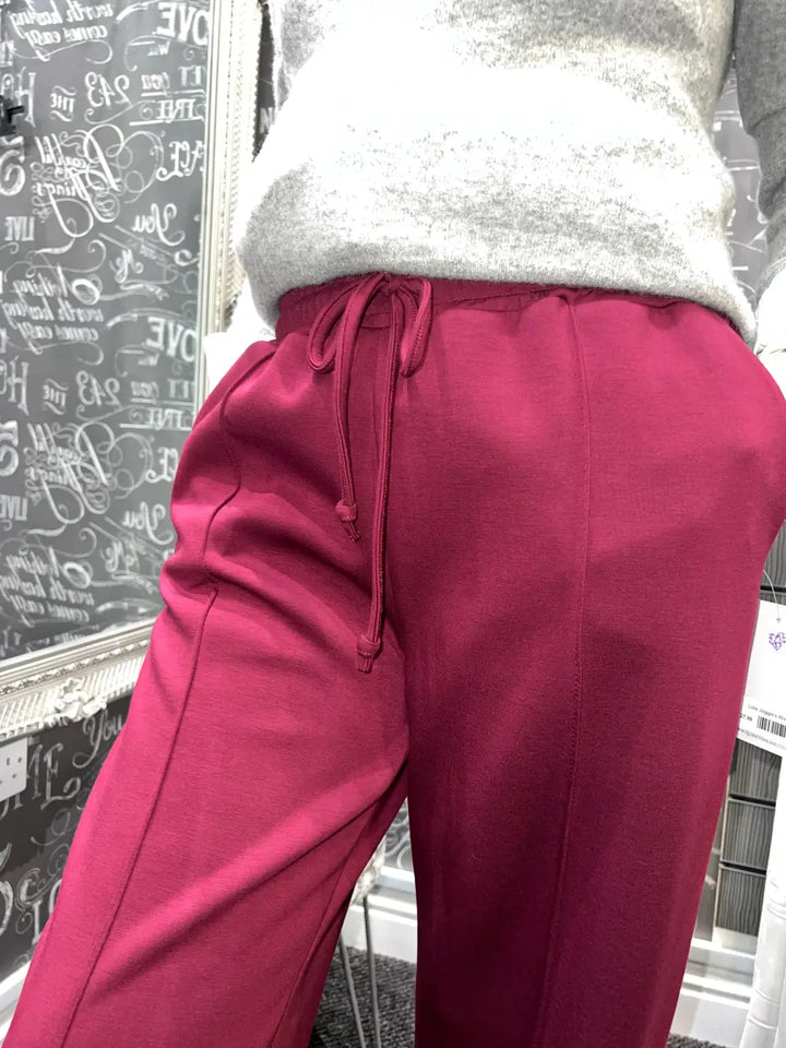 Lola Wide Leg Joggers WINE