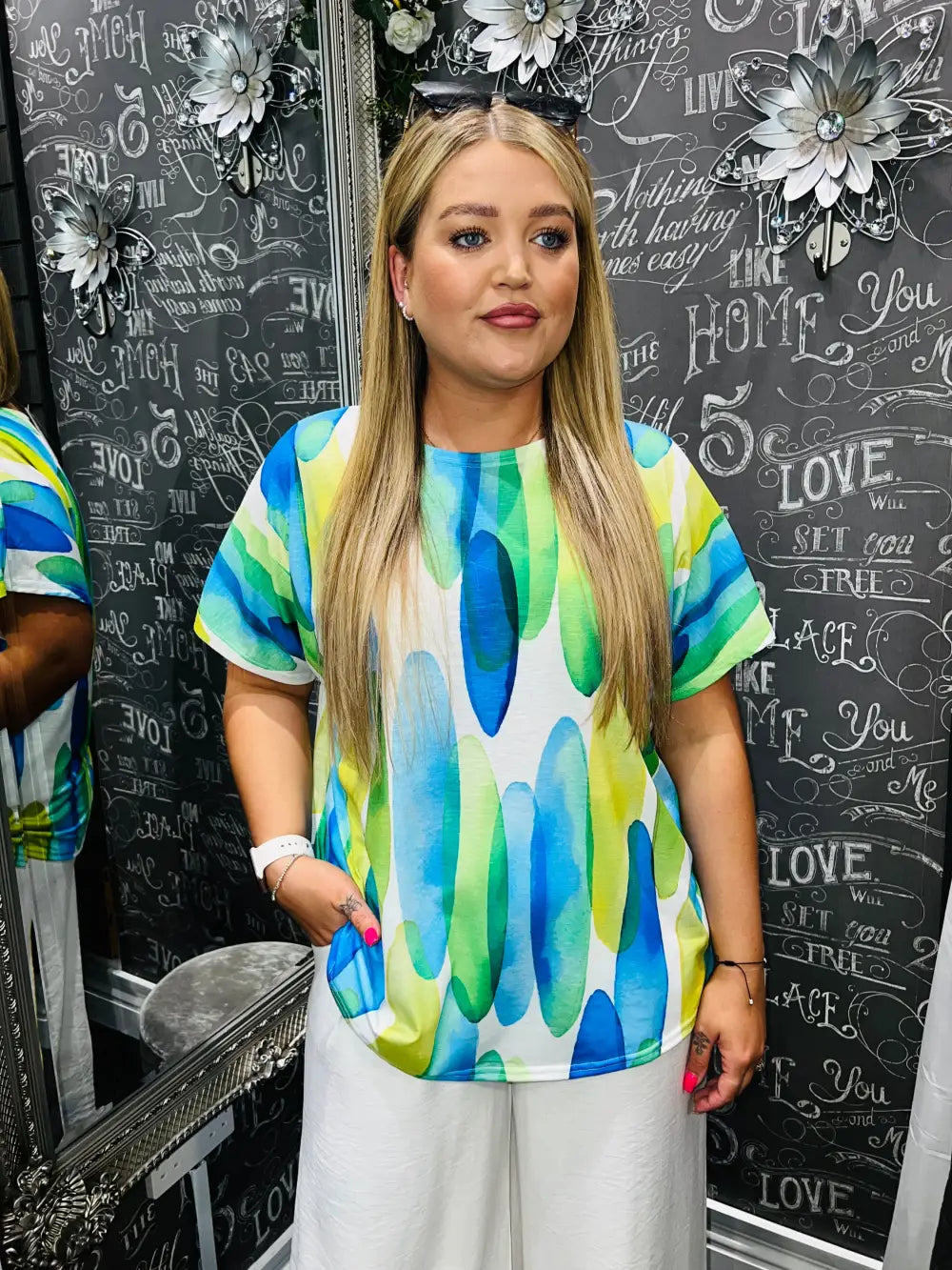 Luna Vibrant T-Shirt BLUE/GREEN