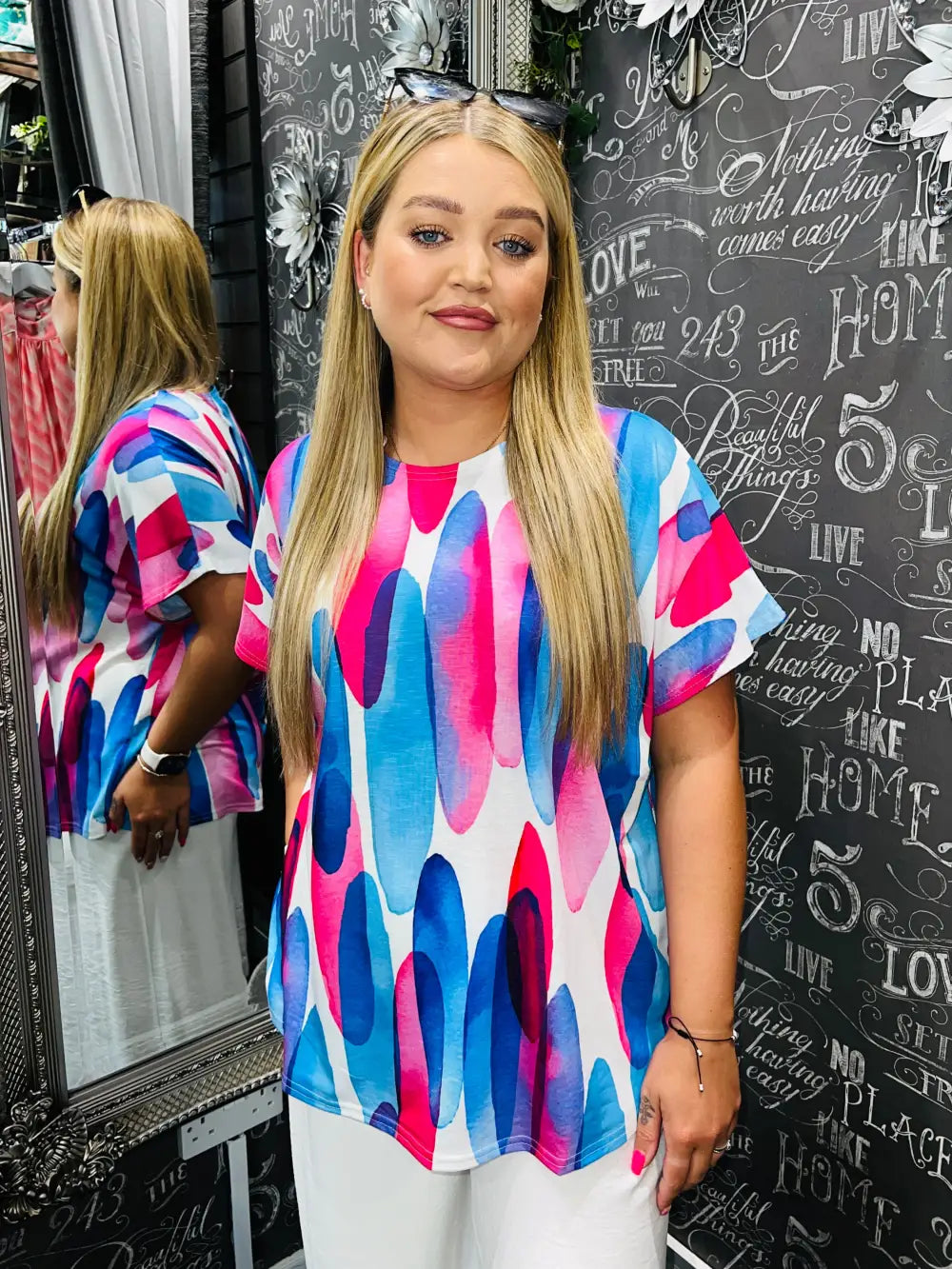 Luna Vibrant T-Shirt PINK/BLUE - S/M 8-12
