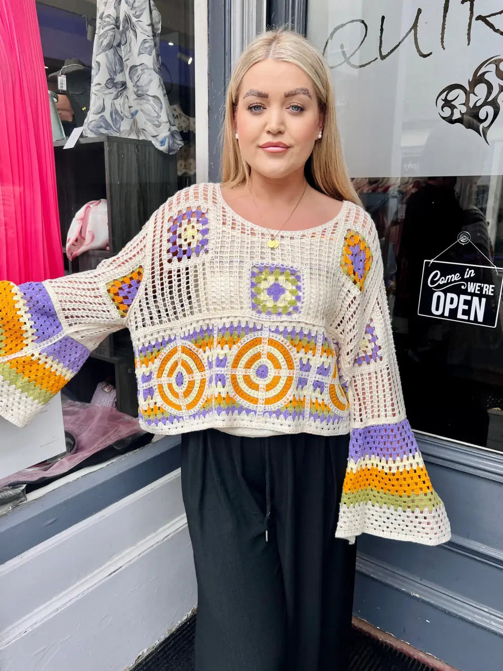 Mabel Boho Crochet Top LILAC