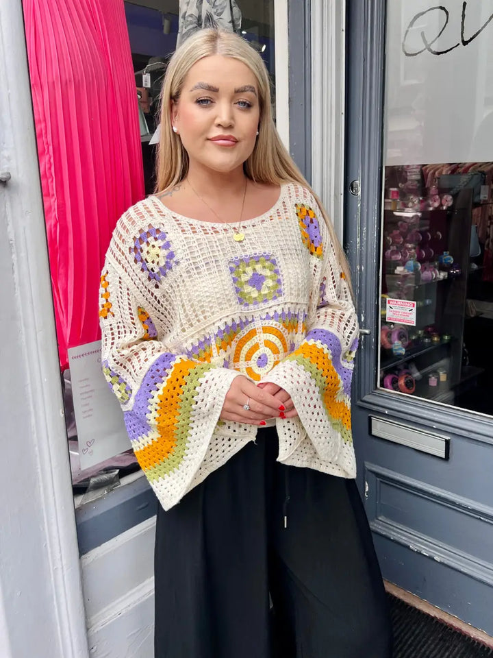 Mabel Boho Crochet Top LILAC