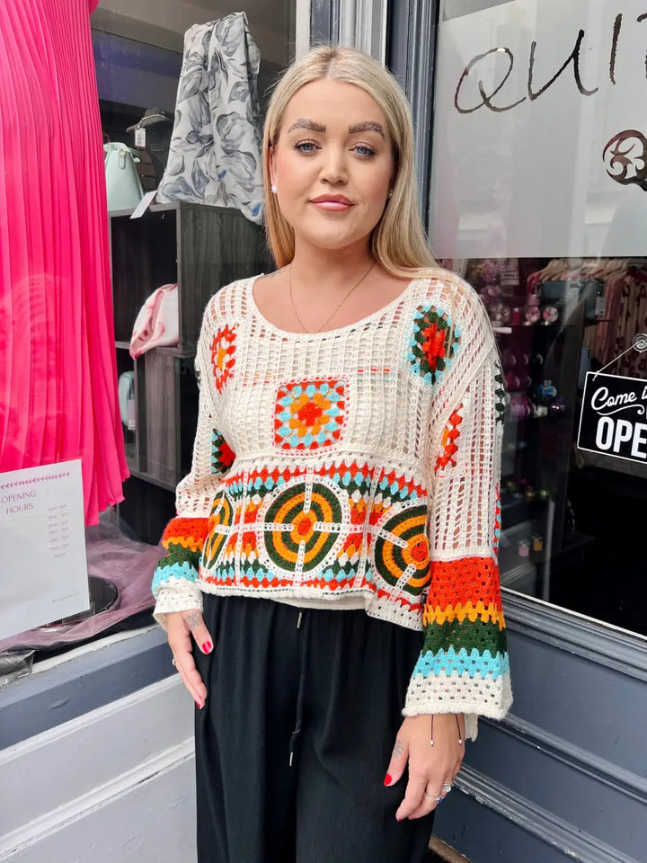 Mabel Boho Crochet Top ORANGE