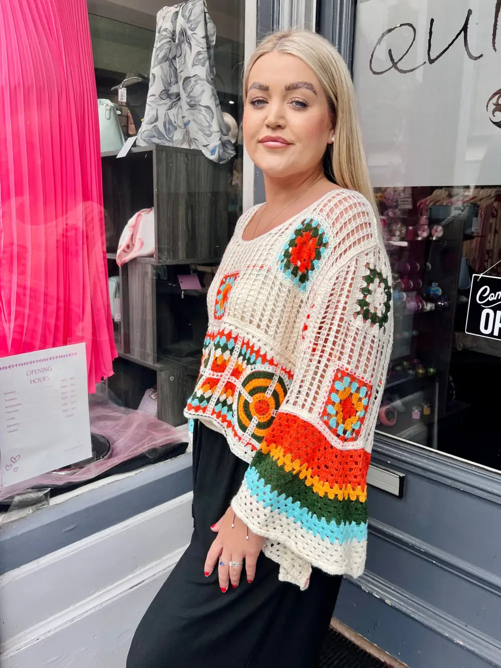 Mabel Boho Crochet Top ORANGE