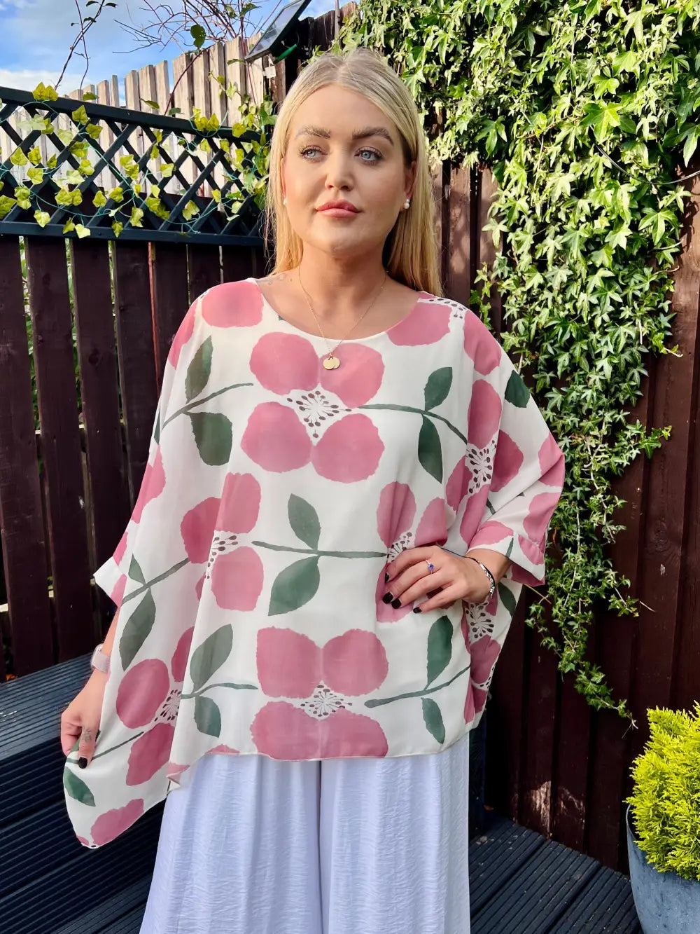 Maeva Floral Chiffon Blouse DUSKY PINK