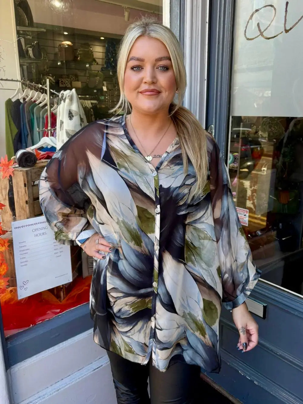 Maeva Silk Blouse with Vest KHAKI