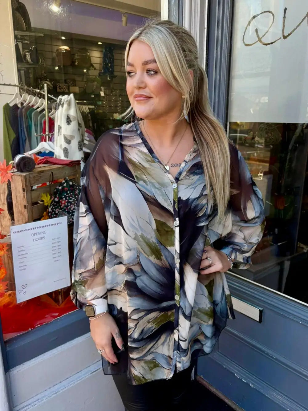 Maeva Silk Blouse with Vest KHAKI