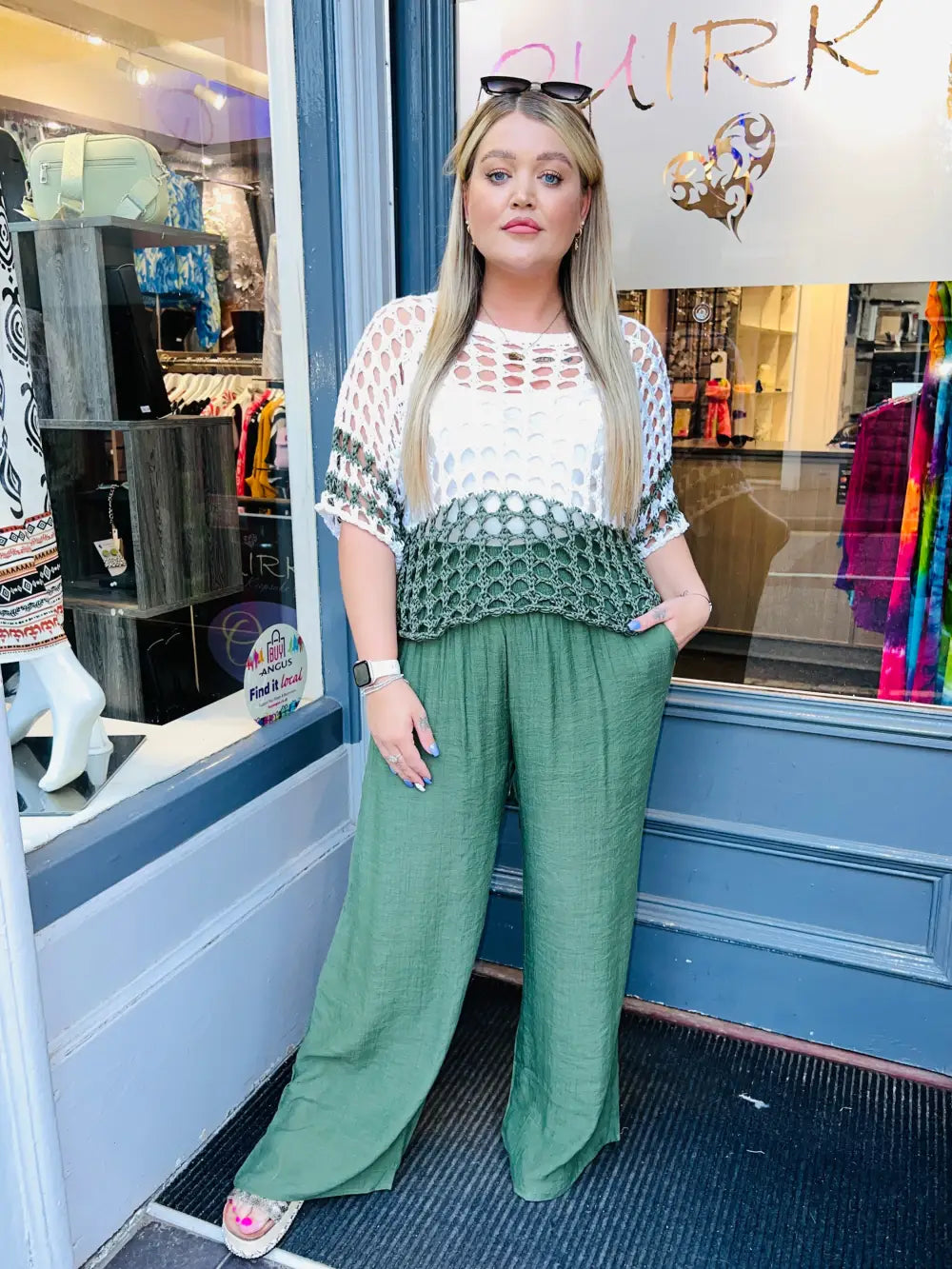 Maura Wide Leg Trousers KHAKI - S/M