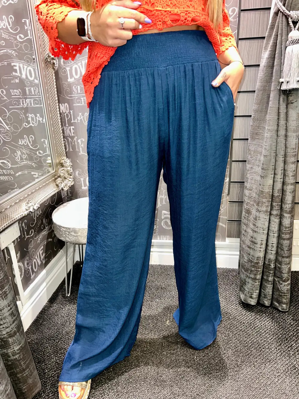 Maura Wide Leg Trousers NAVY