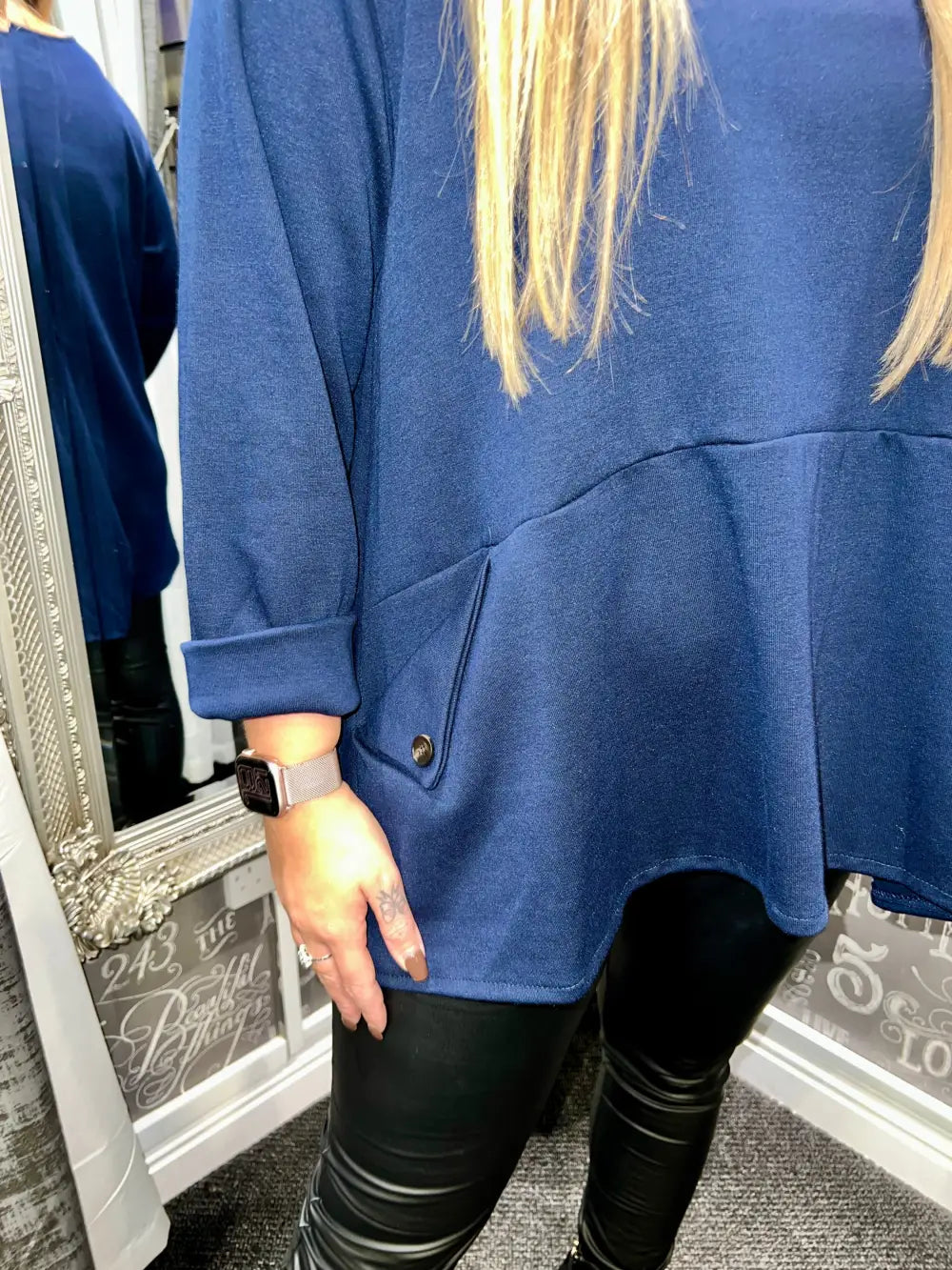 Mayan Made In Italy Top NAVY - Tops