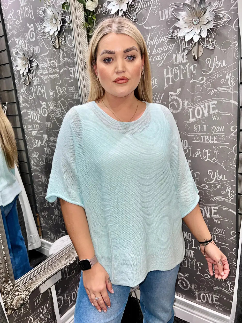 Megan Fine Knit Top MINT