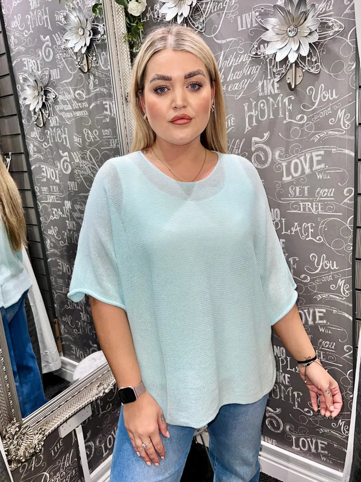 Megan Fine Knit Top MINT