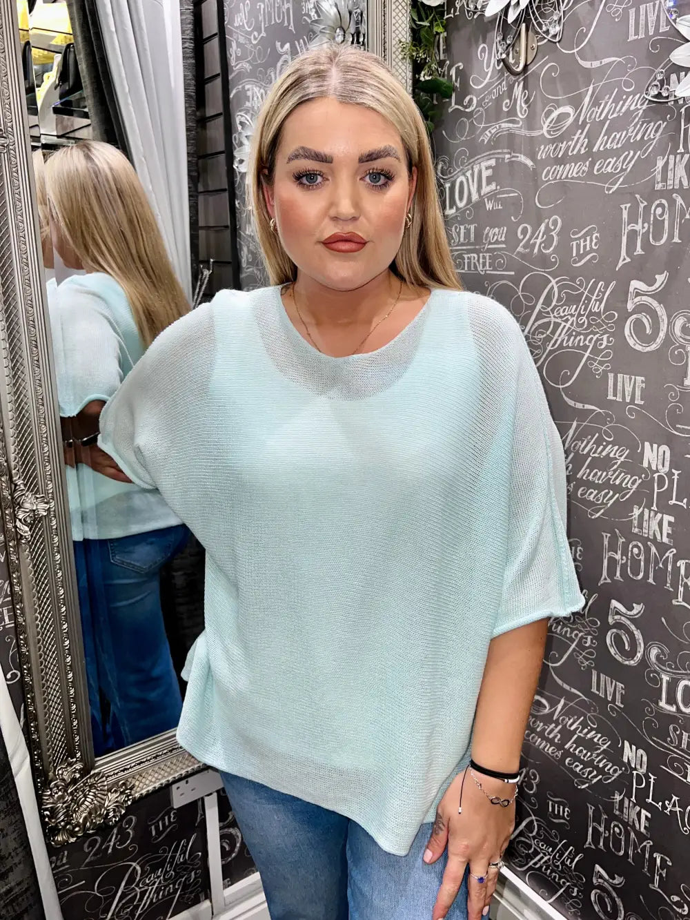 Megan Fine Knit Top MINT