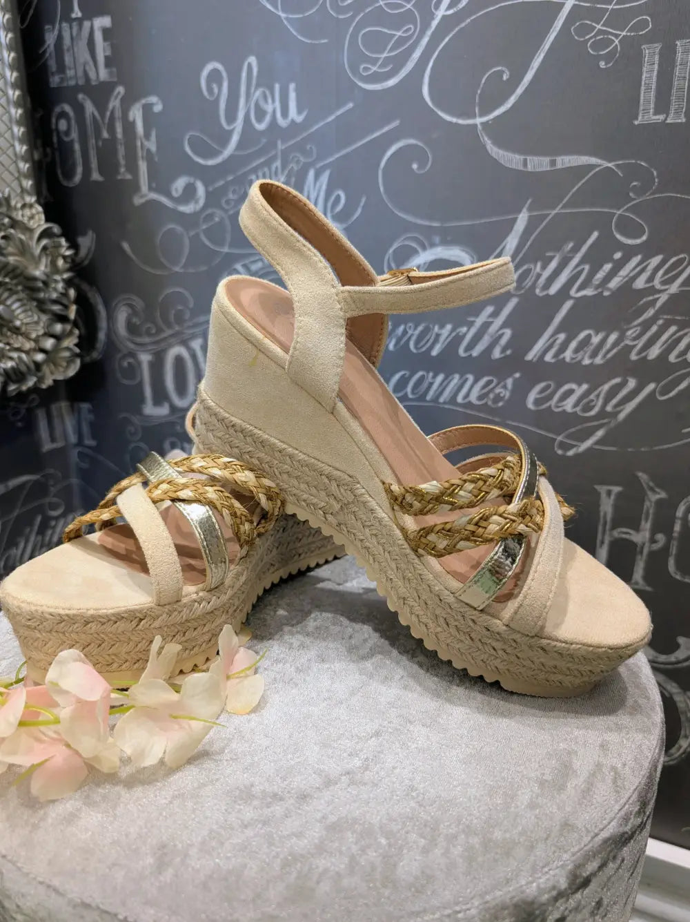 Mia Wedge Sandals BEIGE