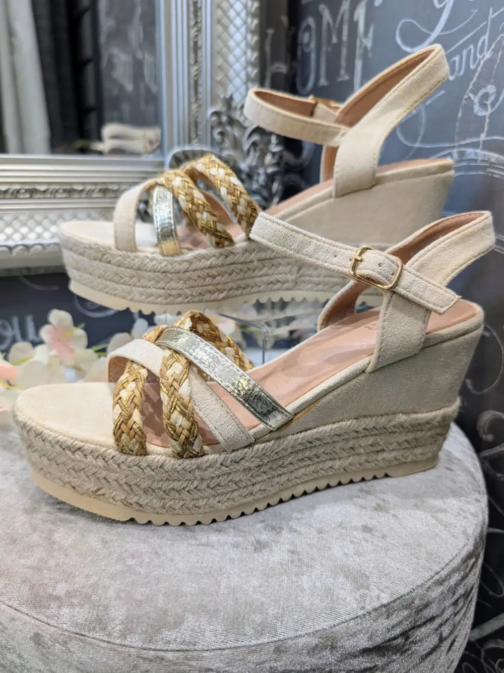 Mia Wedge Sandals BEIGE