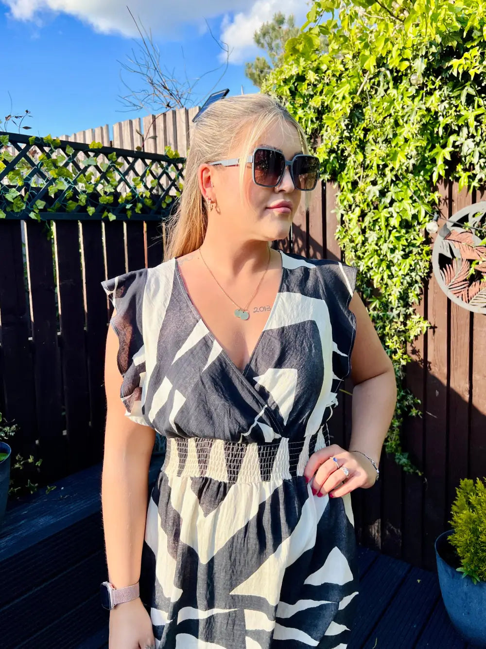 Mika Abstract Maxi Dress CHARCOAL
