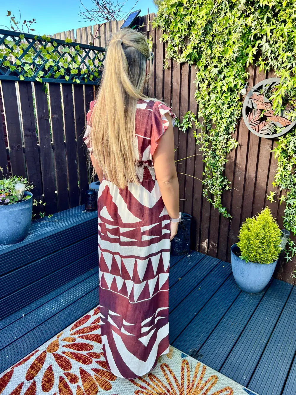 Mika Abstract Maxi Dress WINE