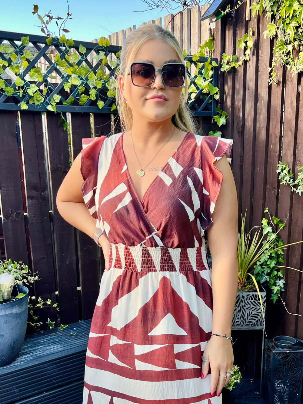 Mika Abstract Maxi Dress WINE