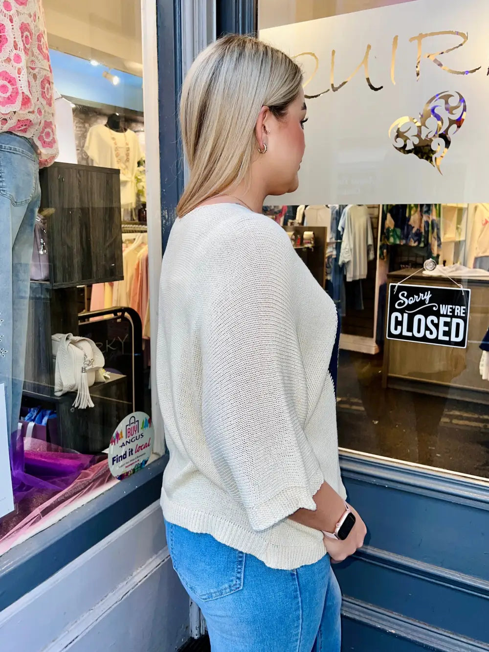 Millie Heart Detail Fine Knit BEIGE - Knitwear