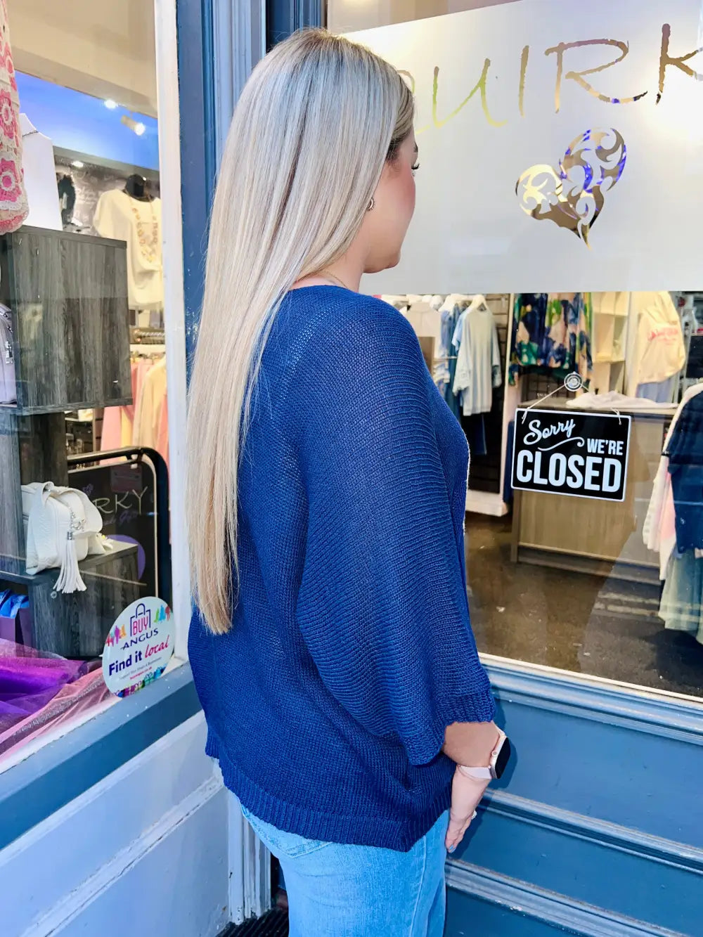 Millie Heart Detail Fine Knit NAVY - Knitwear