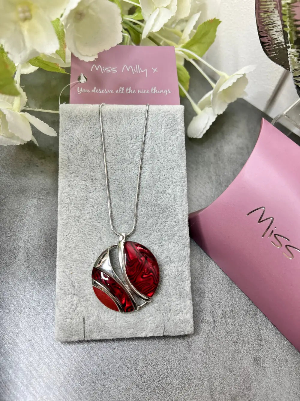 Miss Milly Animal Print Necklace RED - Miss Milly