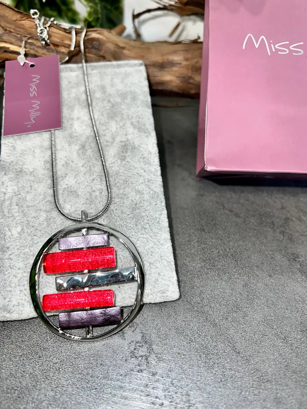 Miss Milly Banded Necklace PURPLE PINK - Jewellery