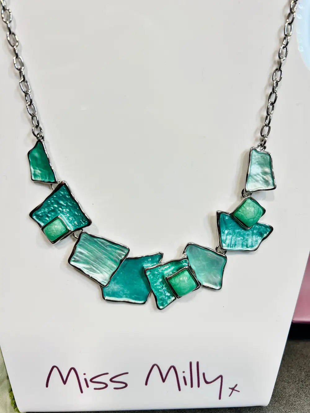Miss Milly Beach Glass Green Necklace