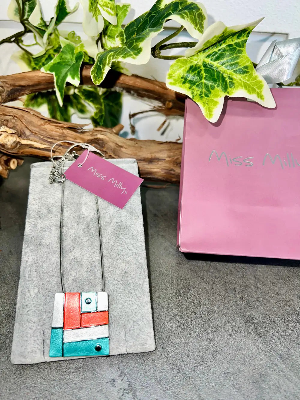 Miss Milly Block Necklace BRIGHT AQUA