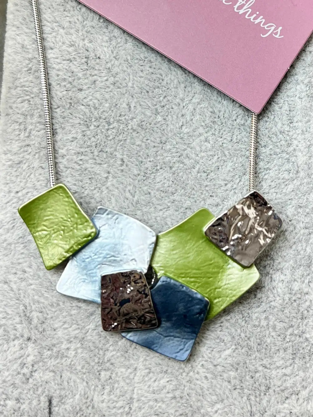 Miss Milly Blue/Green Textured Necklace - Jewellery